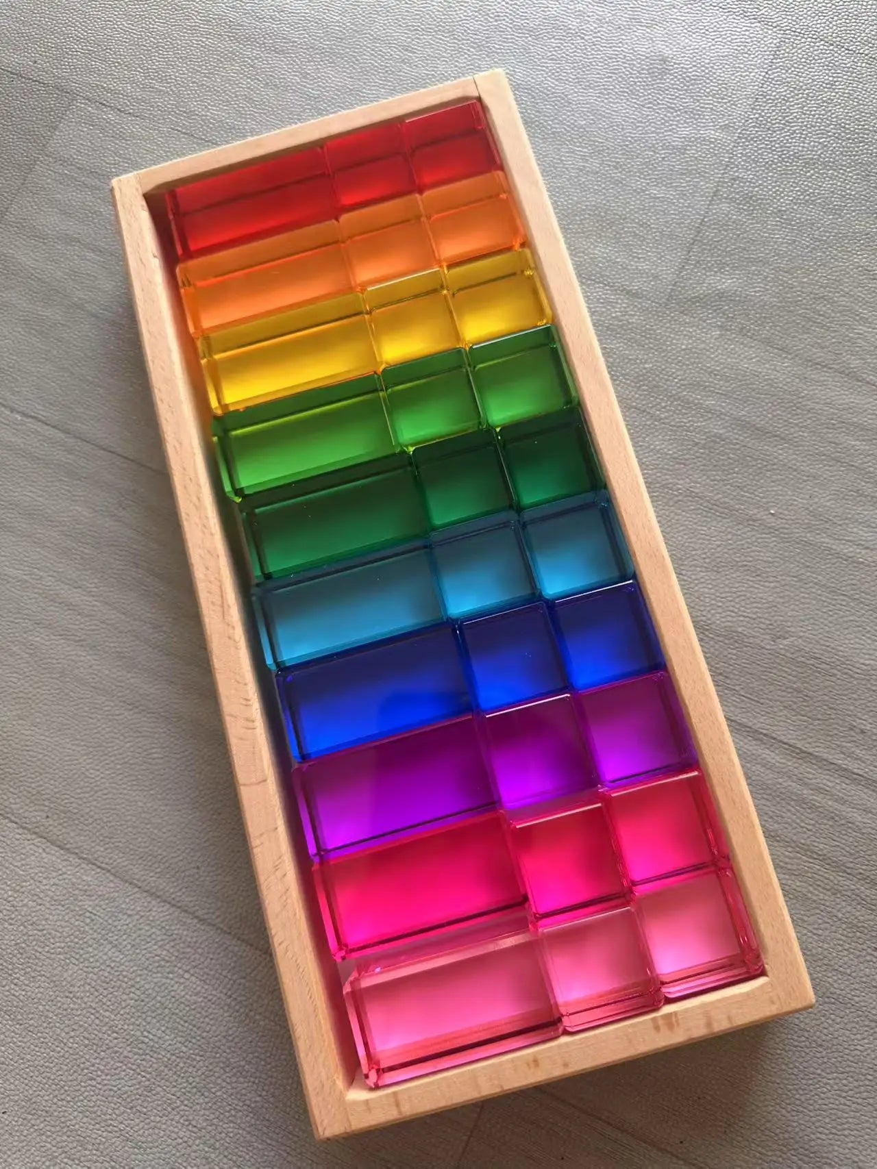 Rainbow Transparent Acrylic Stacking Blocks for Kids