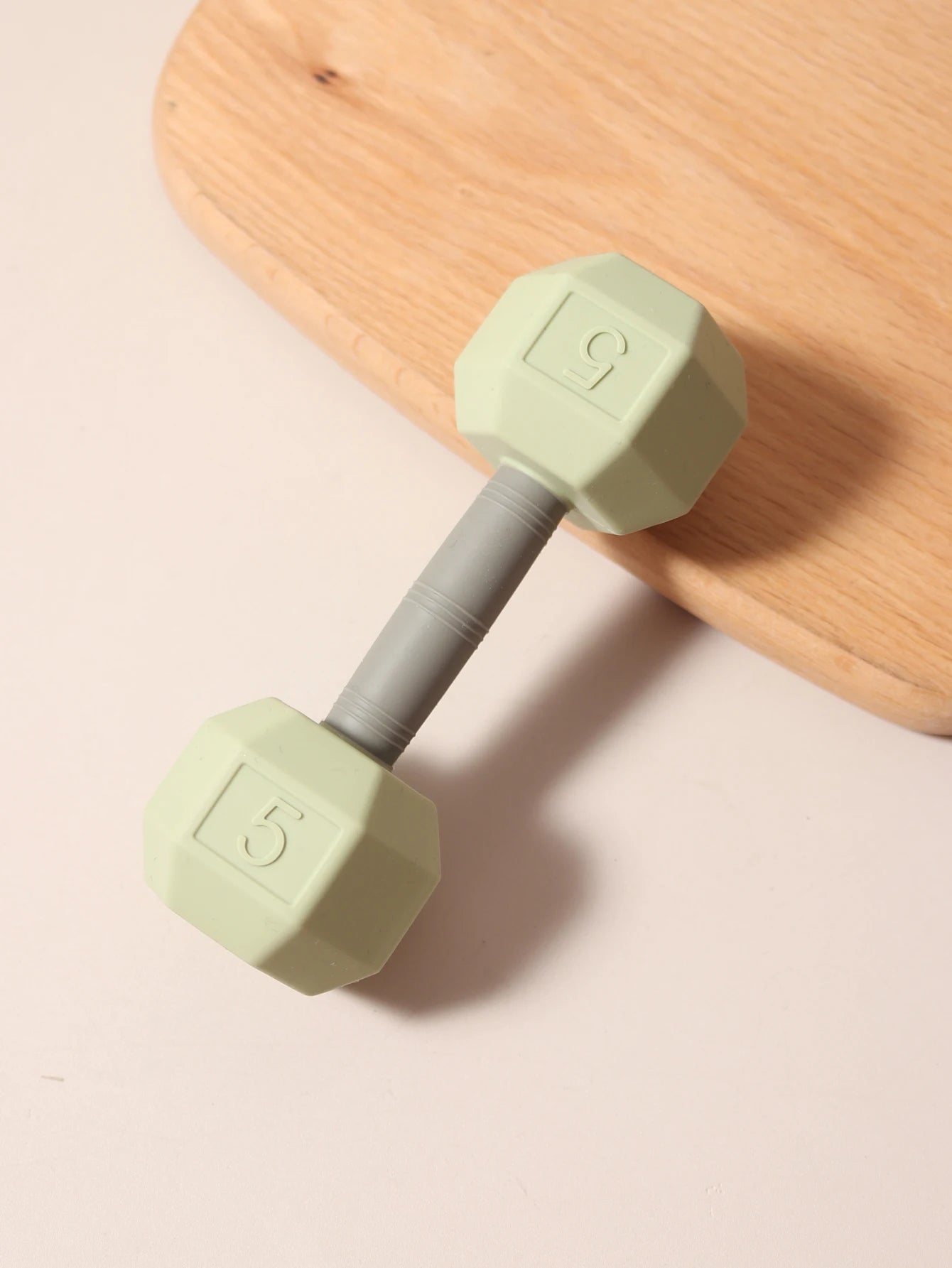Silicone Barbell Baby Teether Rattle | Oliver Montessori Toys