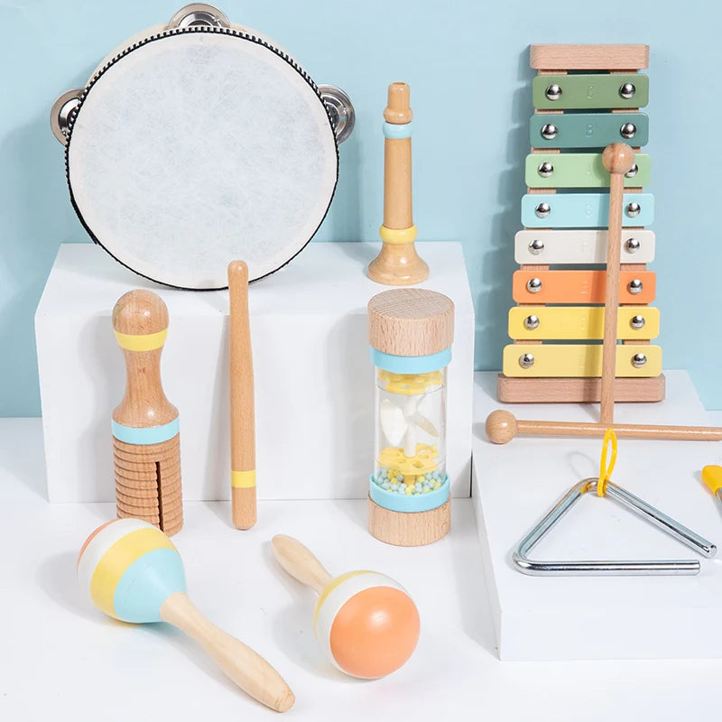 Wooden Percussion Instrument Set for Toddlers and Kids