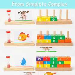 Wooden Number & Letter Matching Puzzle: Educational stacking toy for kids 3-8. Build skills in spelling, math, and logic while promoting creativity.