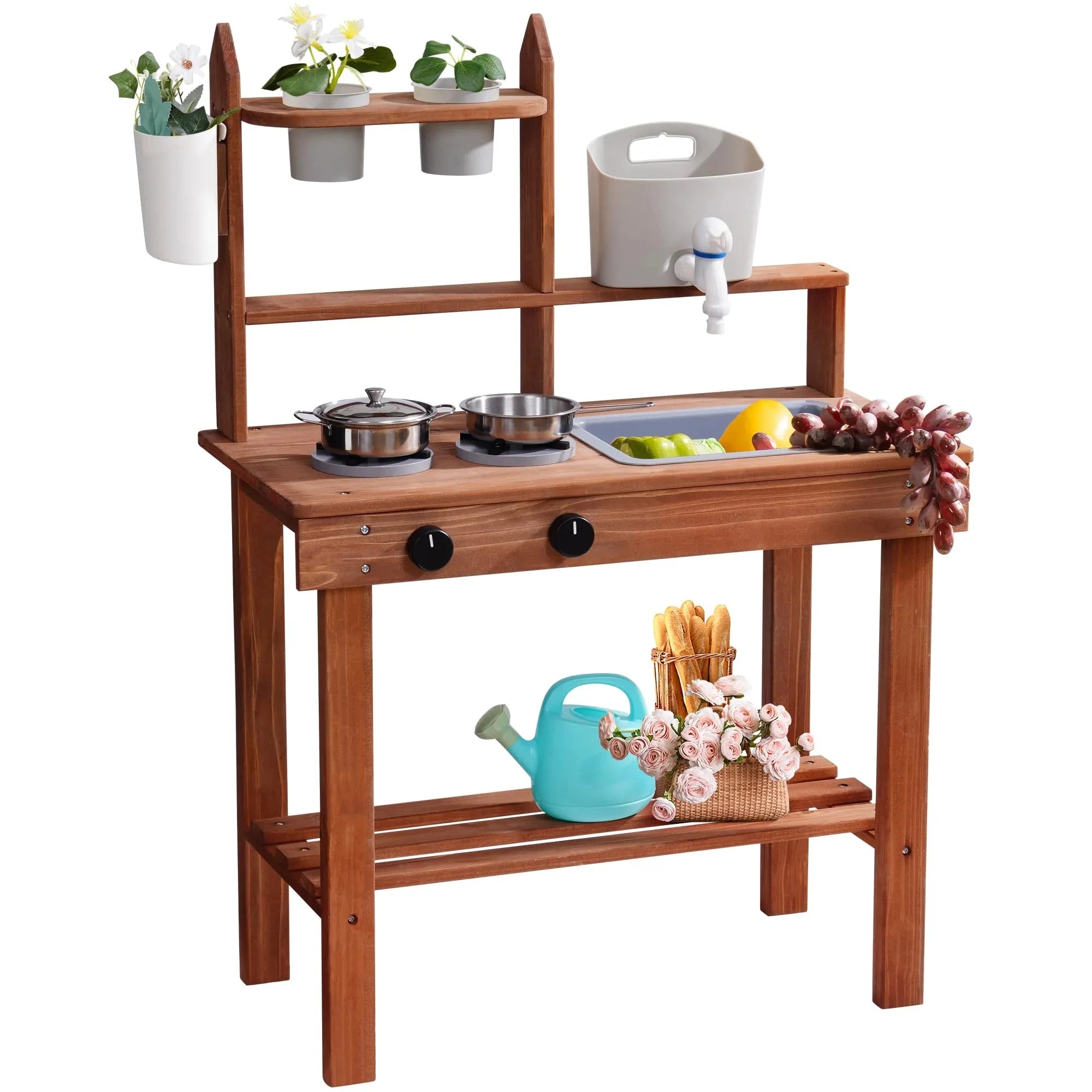 Wooden Outdoor Mud Kitchen | Oliver & Company Montessori Toys