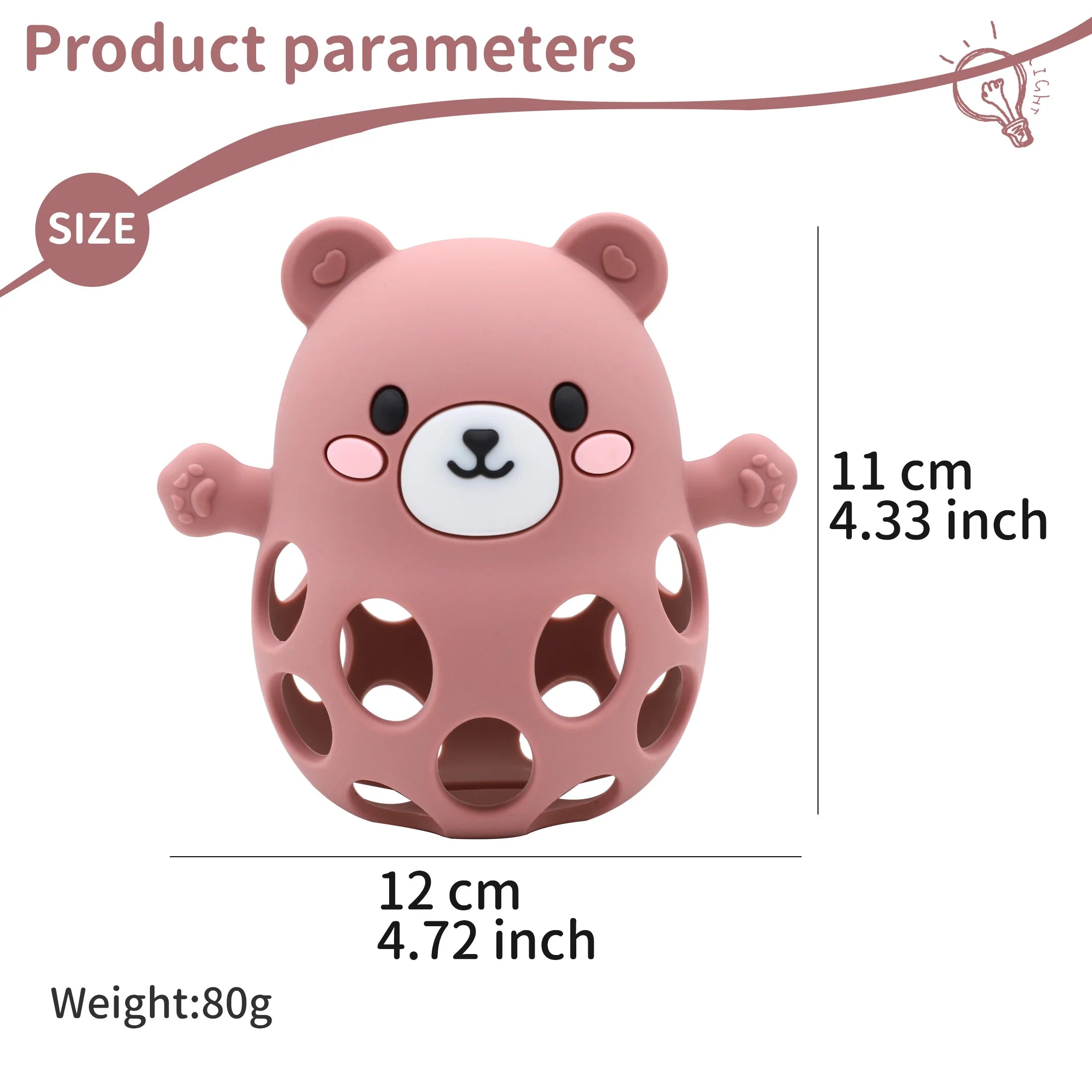 Bear Silicone Teether Ball