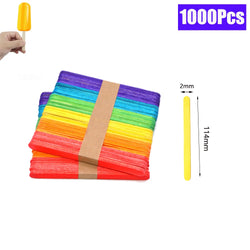 Natural Wooden and Colored Popsicle Sticks | Oliver Montessori