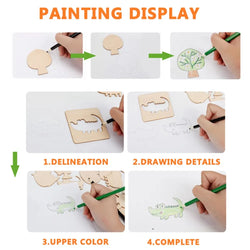 20-pcs Montessori Wooden Drawing Stencils | Oliver Montessori