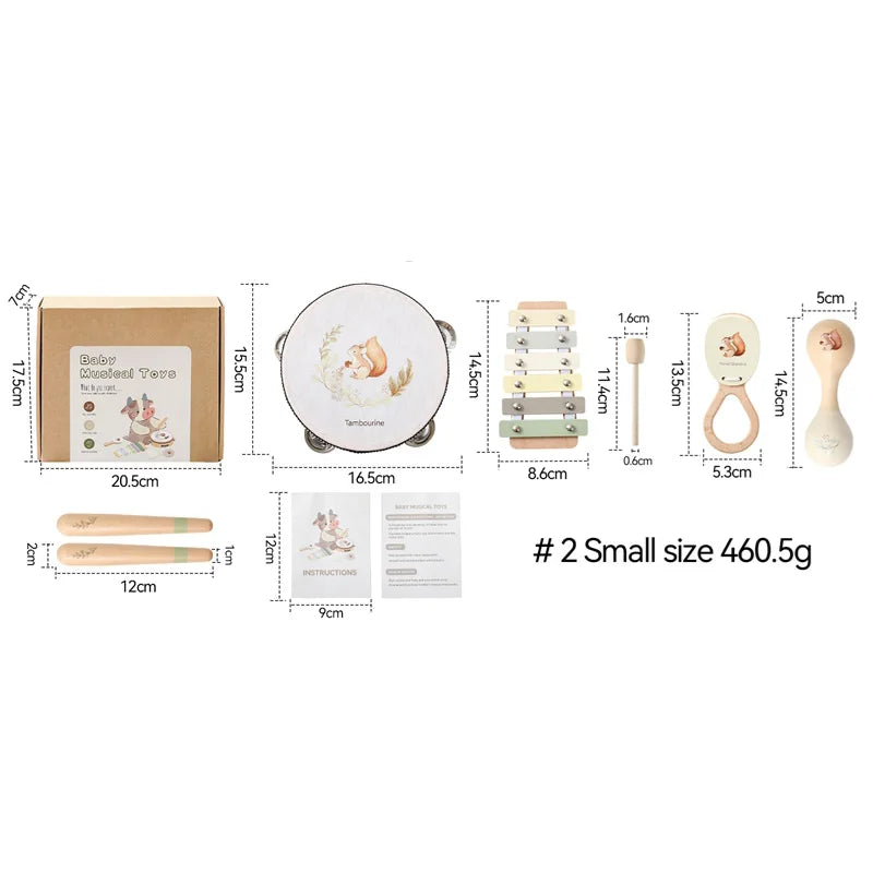 Baby Woodland Musical Instrument Set for Infants and Toddlers