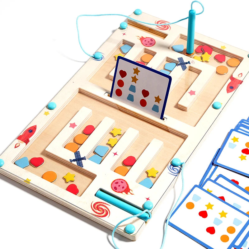 Shape Maze – Magnetic Sorting Board | Oliver Montessori Toys