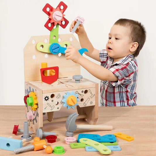 Montessori 3-in-1 Tool Table Toy | Oliver Montessori Toys