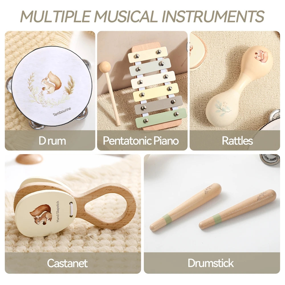 Baby Woodland Musical Instrument Set for Infants and Toddlers