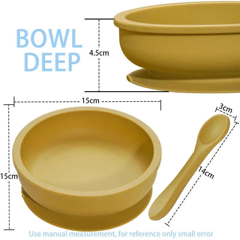 Bowl 15cm wide and 4.5cm deep, spoon 14cm long