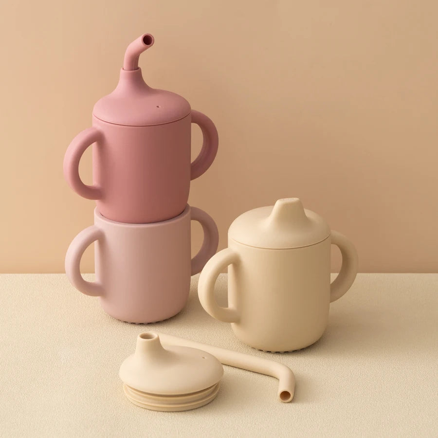 2-in-1 Baby Silicone Cup with Straw & Sippy Lid – BPA-Free