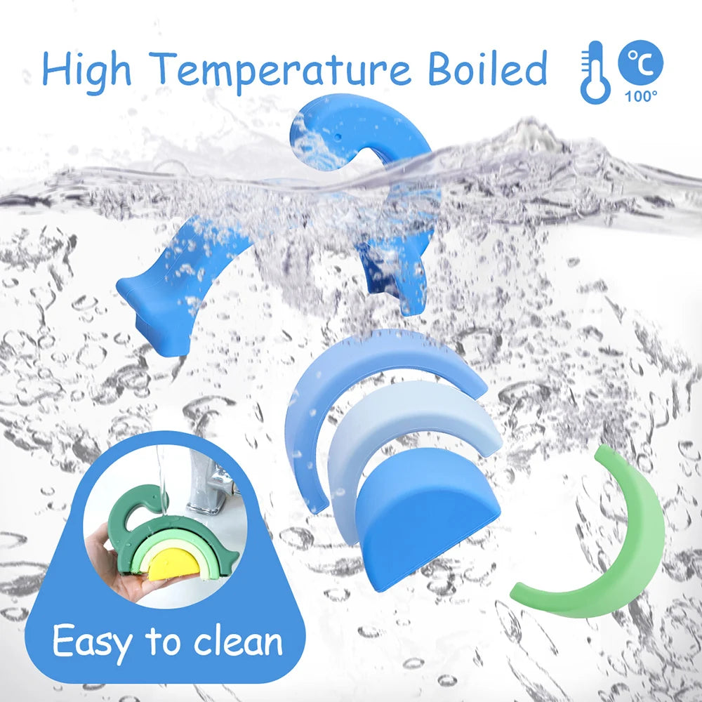 Dinosaur Silicone Stacking Blocks | Oliver & Company 