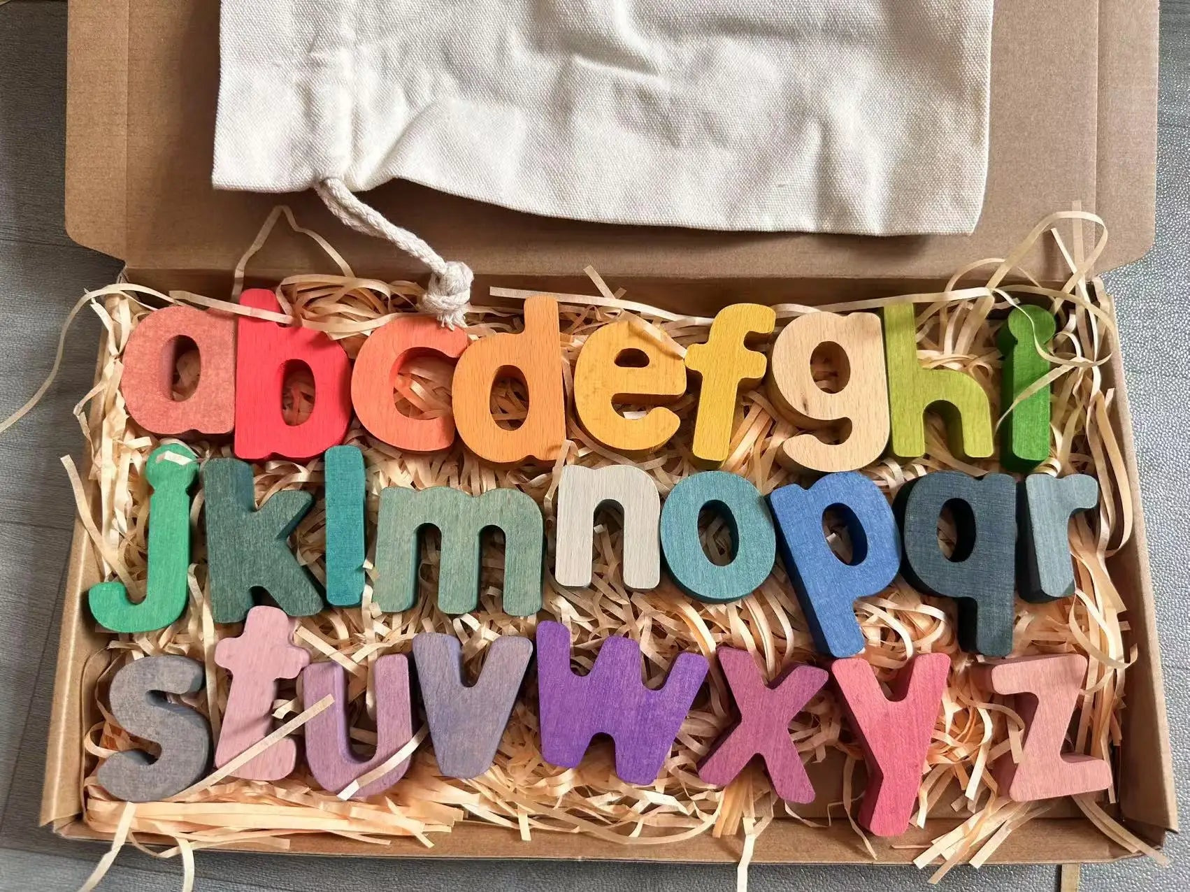 Wooden Rainbow Alphabet & Number Puzzles