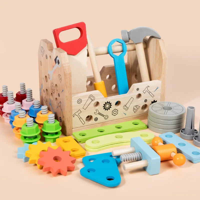 Montessori 3-in-1 Tool Table Toy | Oliver Montessori Toys