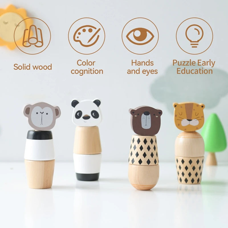Wooden Animal Twist Toy | Oliver & Company Montessori Toys