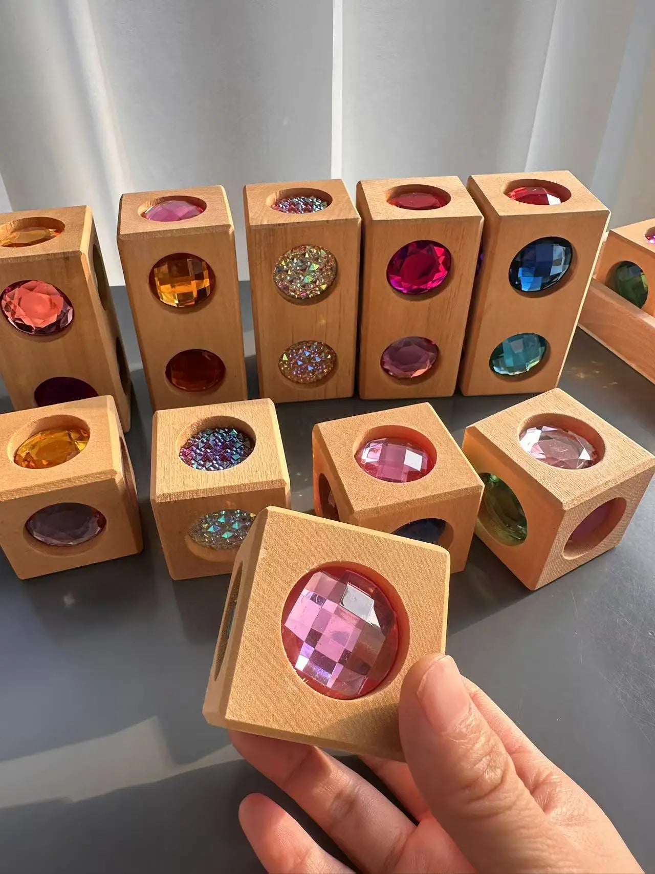 3D Gem Wooden Building Blocks