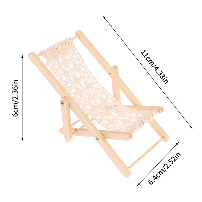 Small folding chair with dimensions labeled on a white background