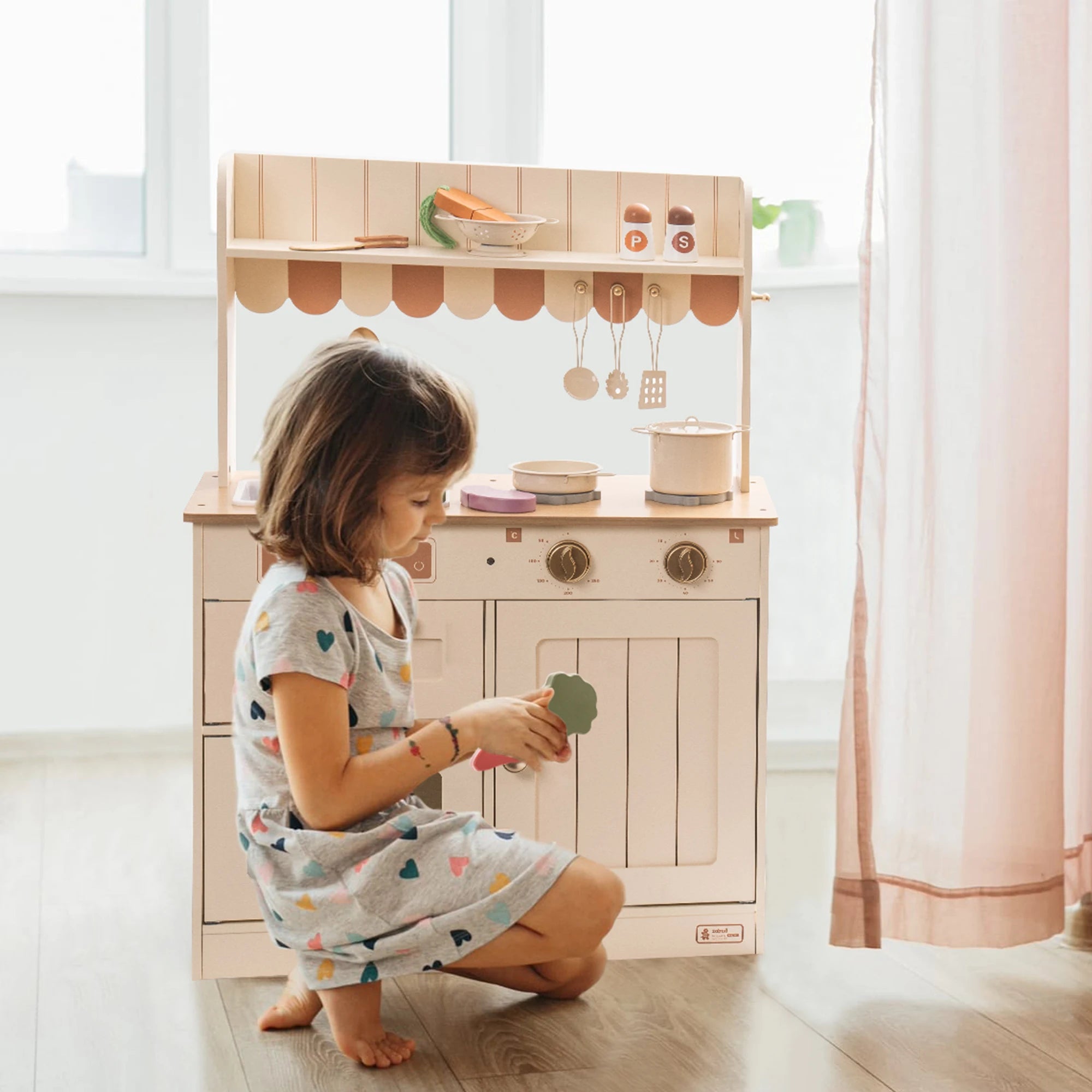 Wooden Play Kitchen Set with Accessories