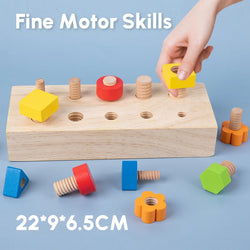 Nut & Bolt Geometric Screwing Blocks | Oliver Montessori