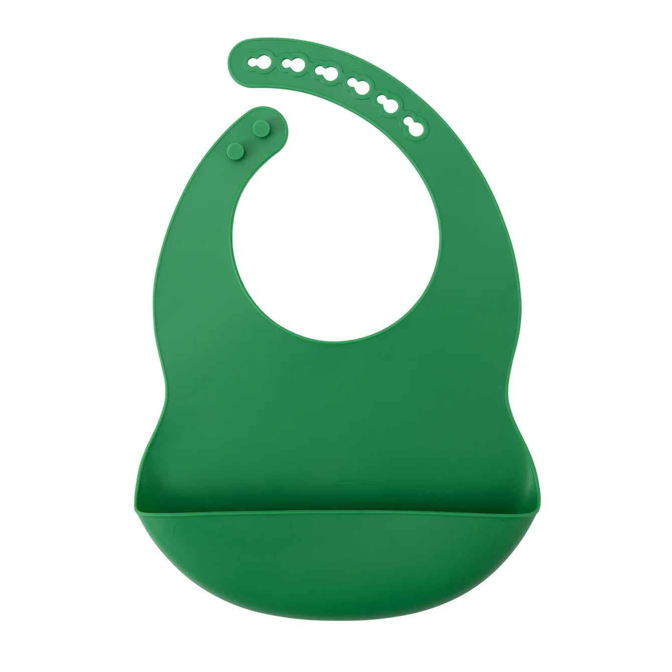 Adjustable silicone baby bib in Green