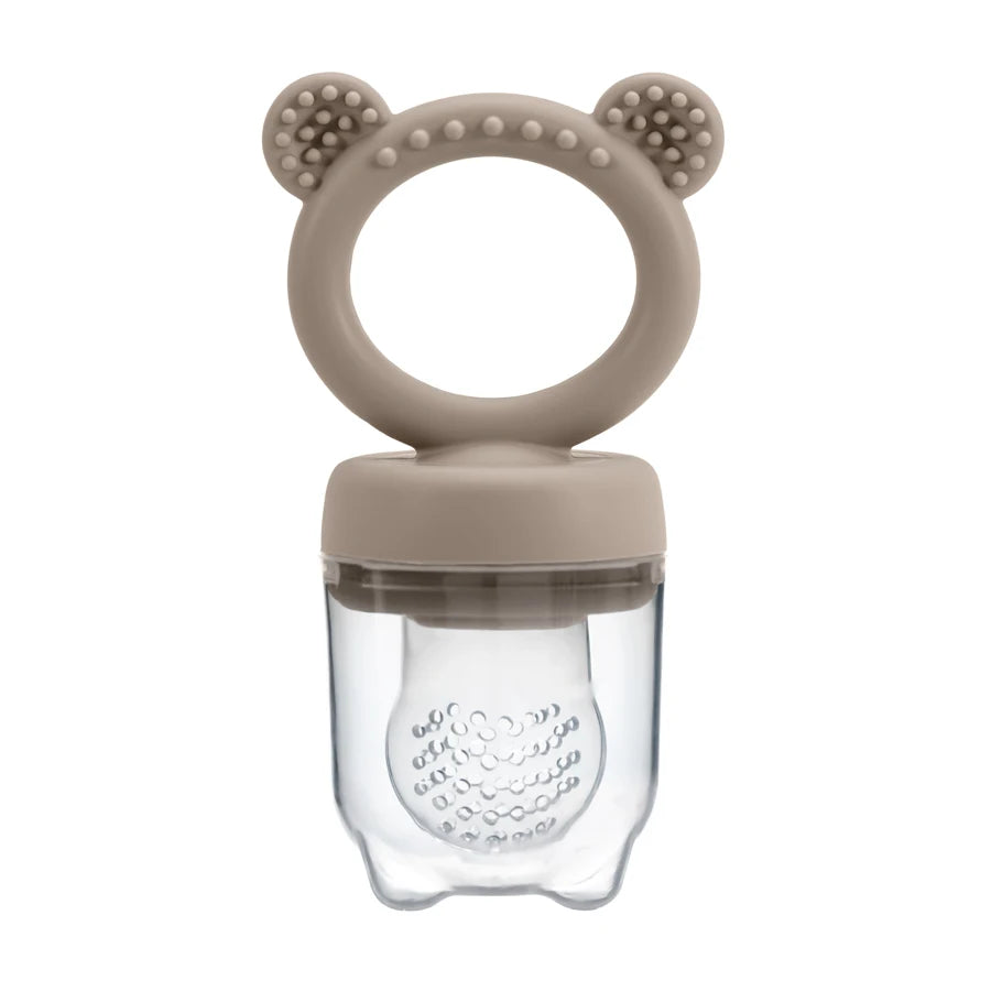 Taupe bear silicone fresh food feeder