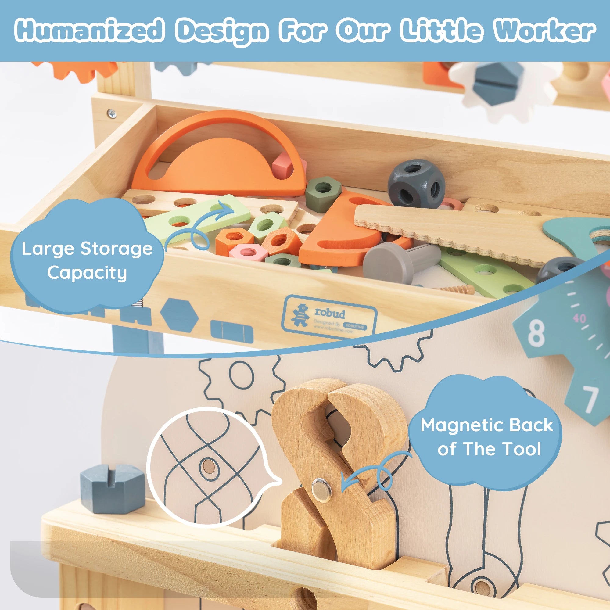 Wooden Tool Bench Set - 41 Pieces