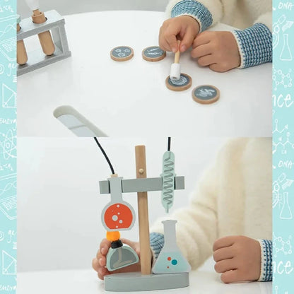 Wooden Scientific Educational Toy | Pretend Play Microscope Set