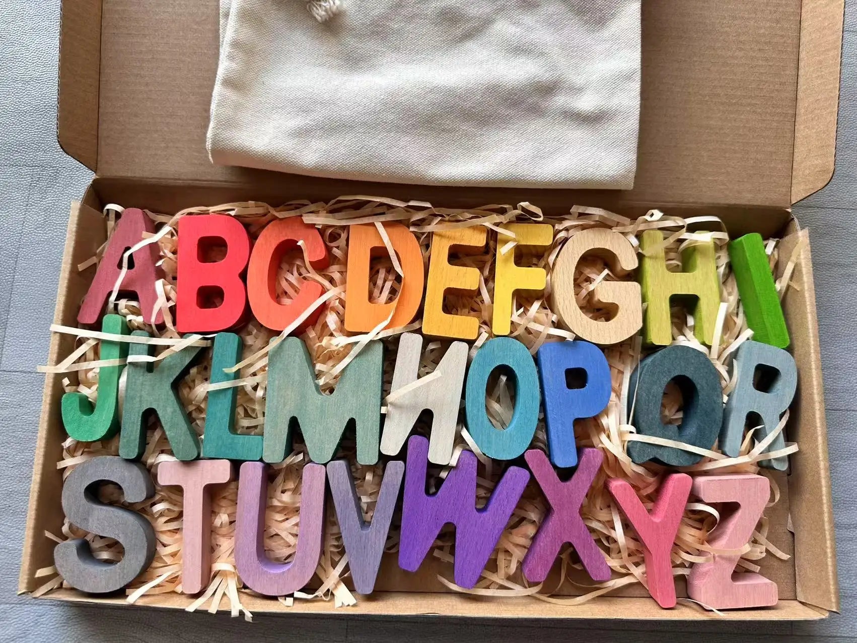 Wooden Rainbow Alphabet & Number Puzzles