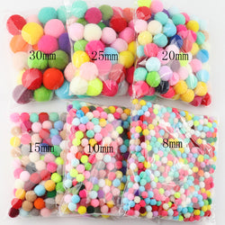 10,000 Pompoms for Craft DIY Supplies in various sizes, packaged in clear bags, ideal for creative projects and classroom use.