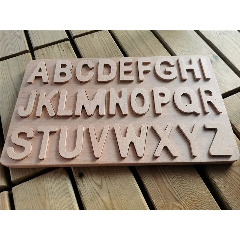 Wooden Rainbow Alphabet & Number Puzzles