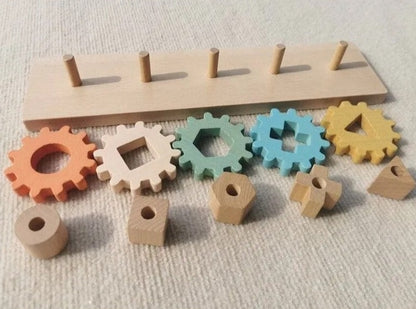 Montessori Wooden Geometric Stacking Puzzles