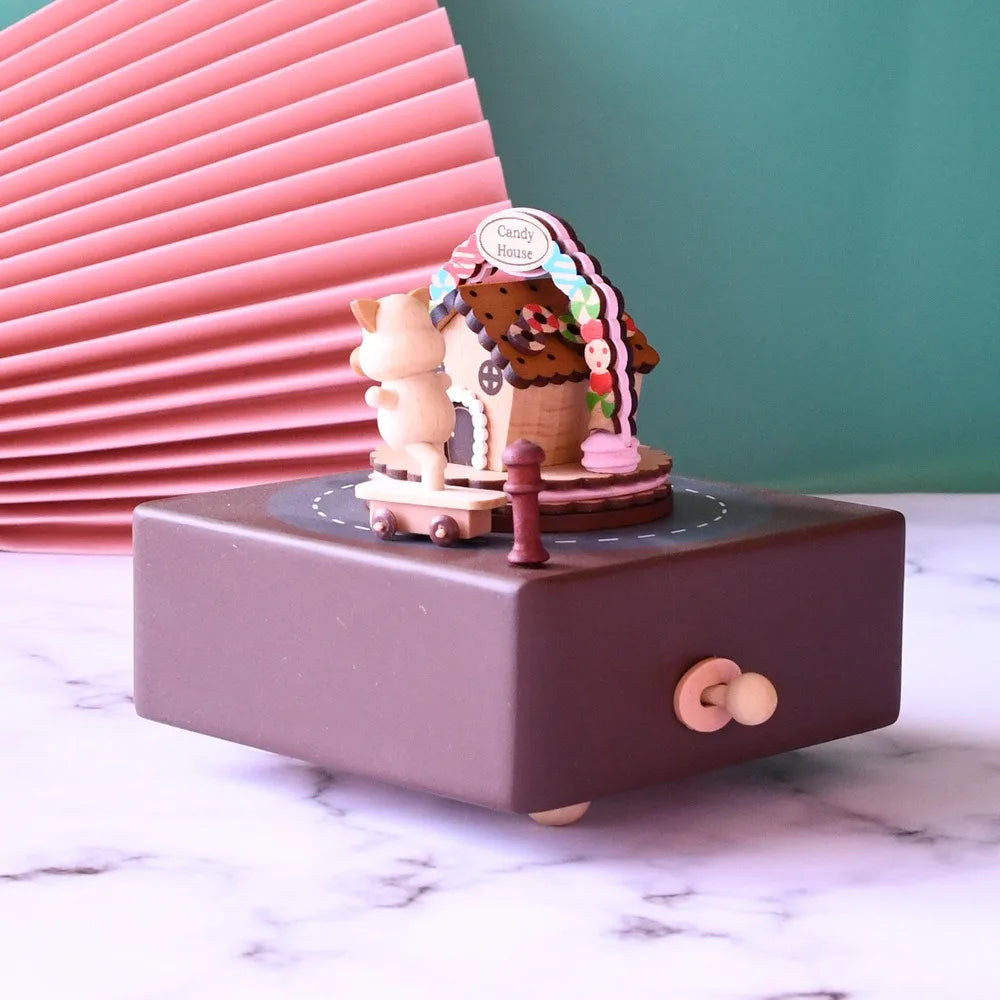 Wooden Candy House Skateboard Pig Music Box – Oliver & Company Montessori Toys