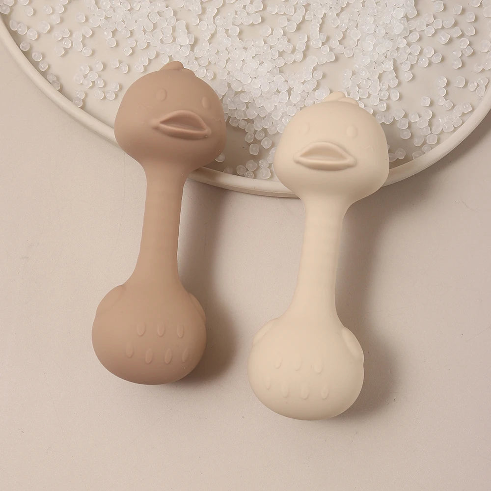 Silicone Barbell Baby Teether – BPA-Free Chew Toy for Infants
