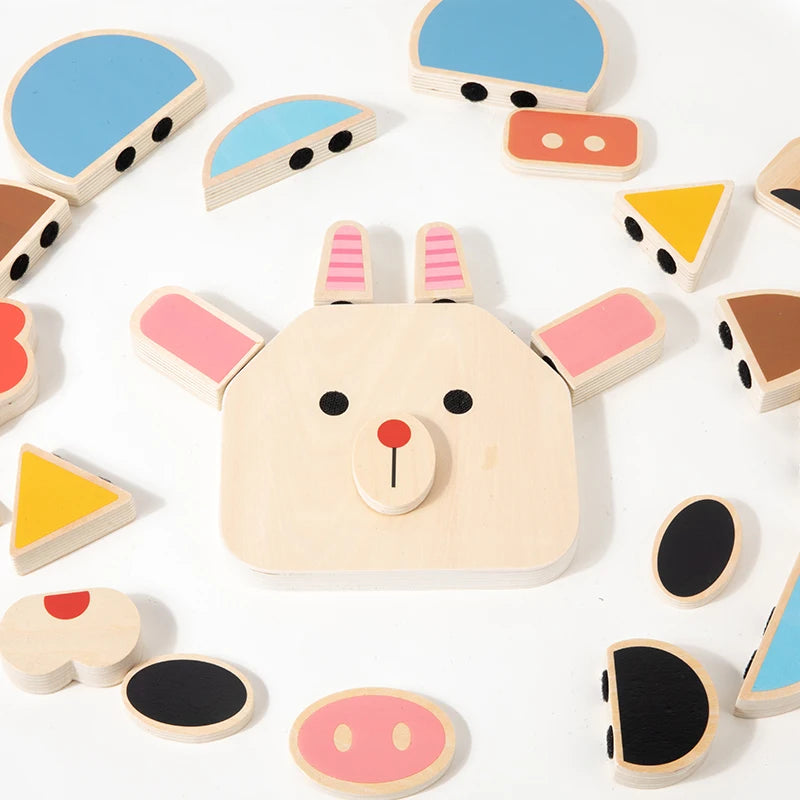 Character Change Face Building Blocks | Oliver Montessori Toys