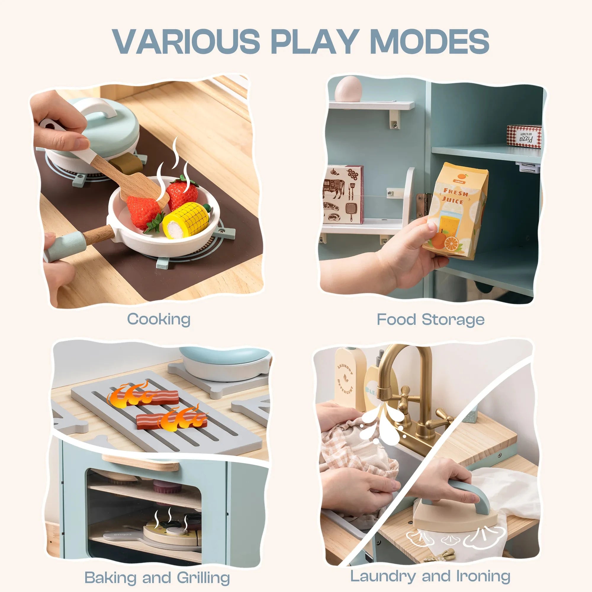 Blue Wooden Play Kitchen