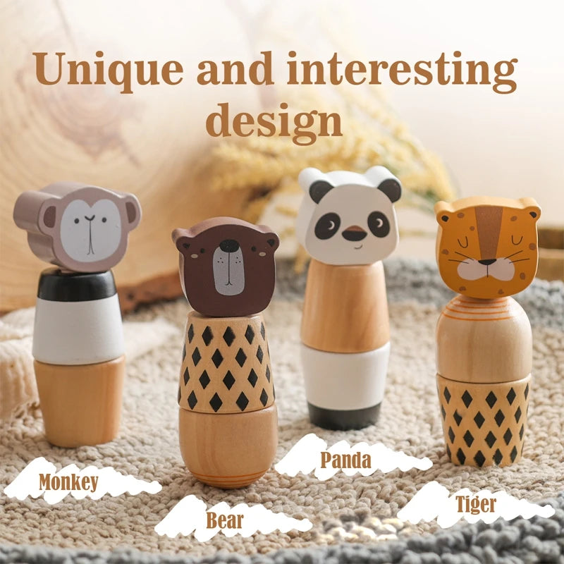 Wooden Animal Screw Toy | Oliver and Company Montessori Toys