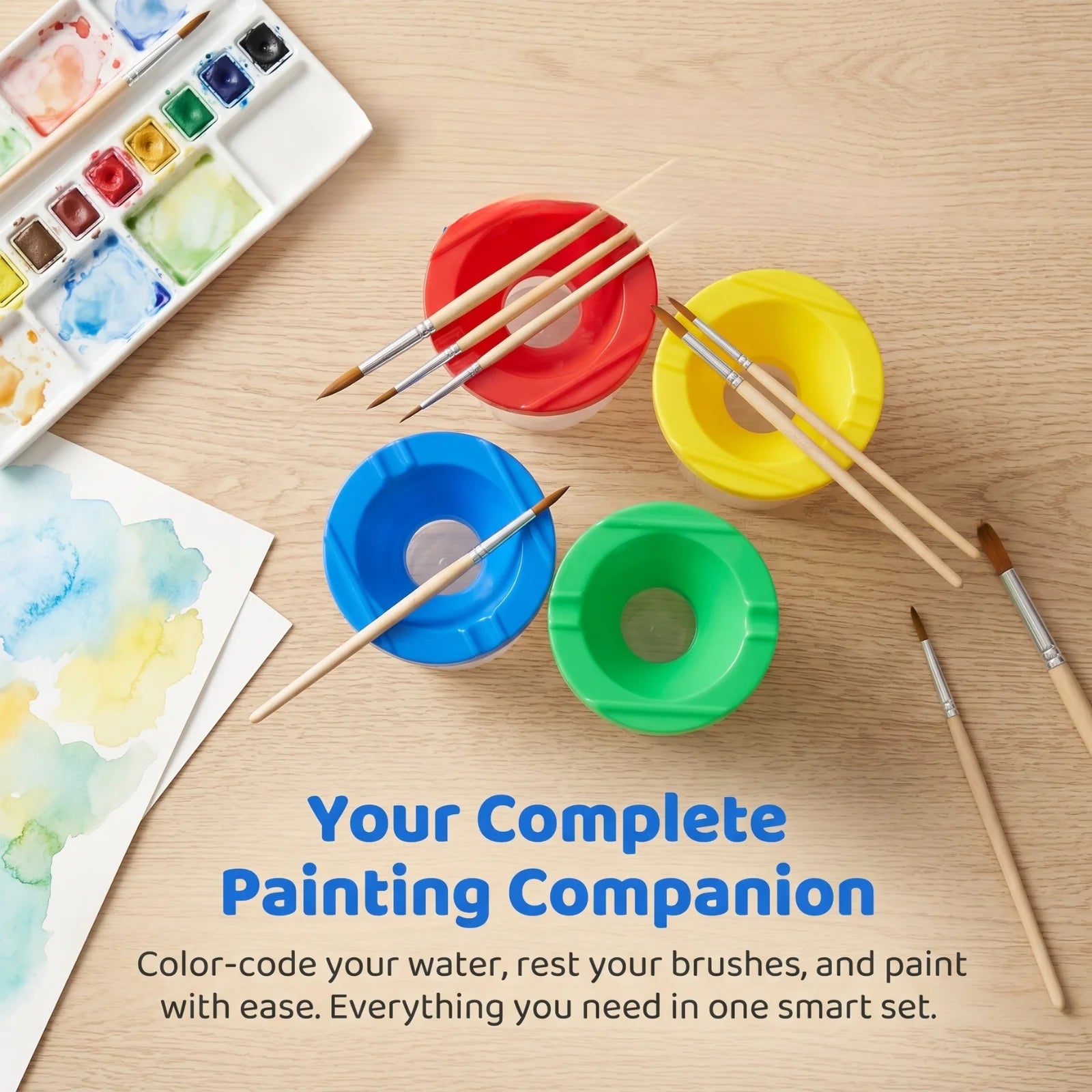 4-8pcs Painting Cups - Spill-Proof Paint Containers and Brush Holders