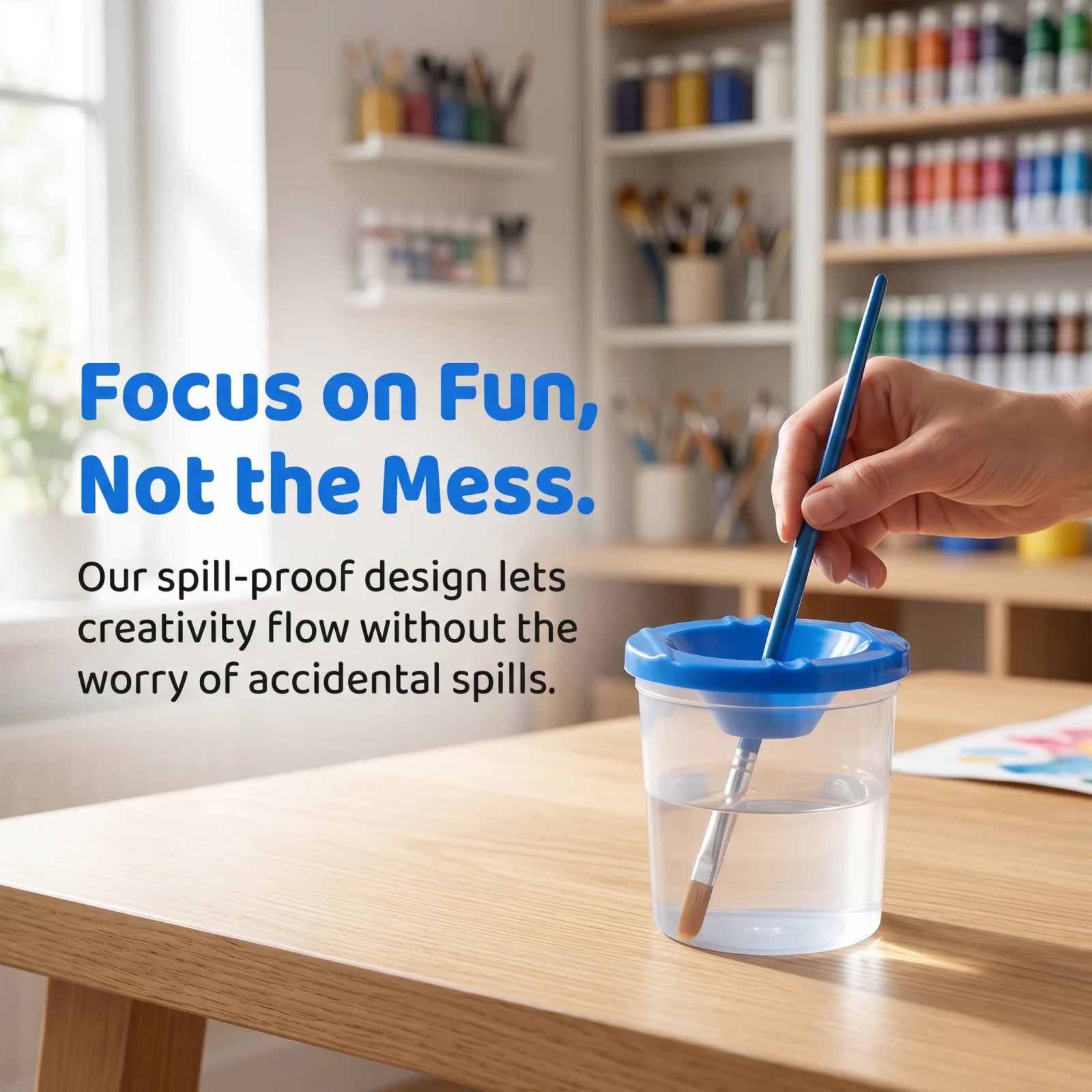 4-8pcs Painting Cups - Spill-Proof Paint Containers and Brush Holders