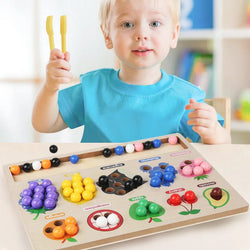 Fruit Matching & Counting Clip Beads Game |Oliver Montessori