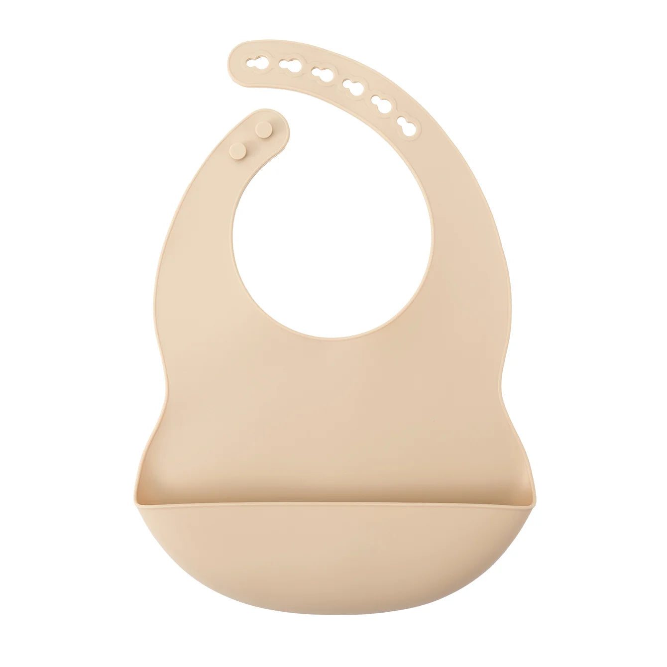 Adjustable silicone baby bib in Beach Sand