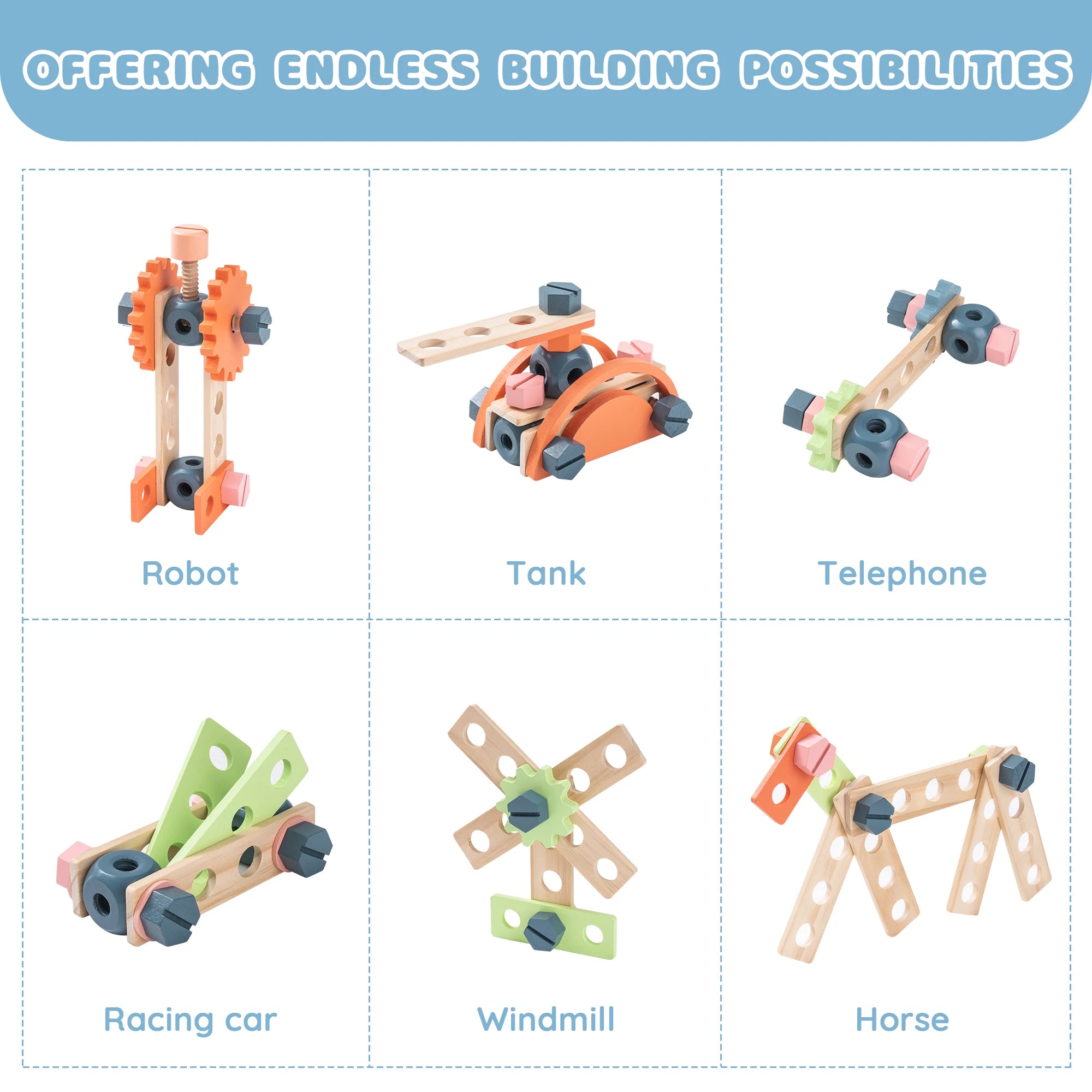 Wooden Tool Bench Set - 41 Pieces