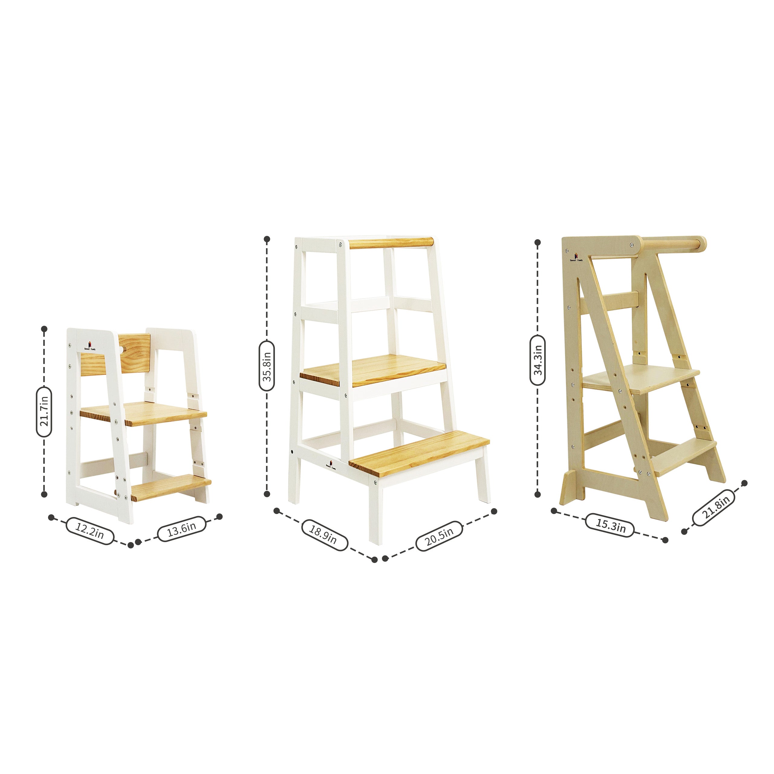 Adjustable Learning Stool – 5-Level Montessori Helper for Toddlers
