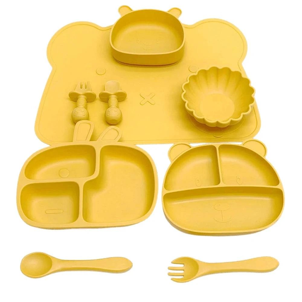 Animal Ears Baby Feeding Silicone Tableware Set - Oliver & Company Montessori Toys