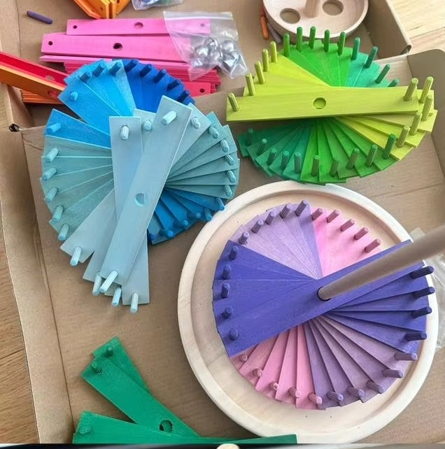 Wooden Marble Run Tower – Montessori Rainbow Spiral STEM Toy
