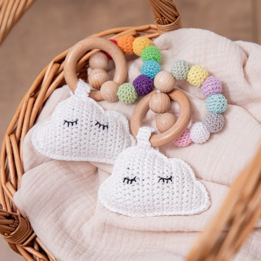 Baby Crochet Cloud Rattles - Oliver & Company Montessori Toys