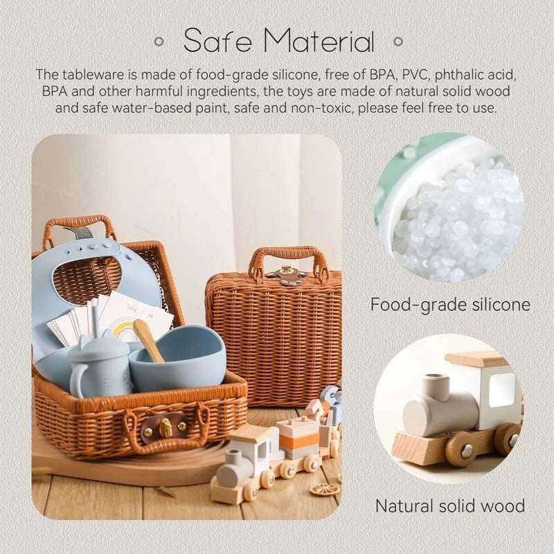 Baby Picnic Basket Box Set - Oliver & Company Montessori Toys