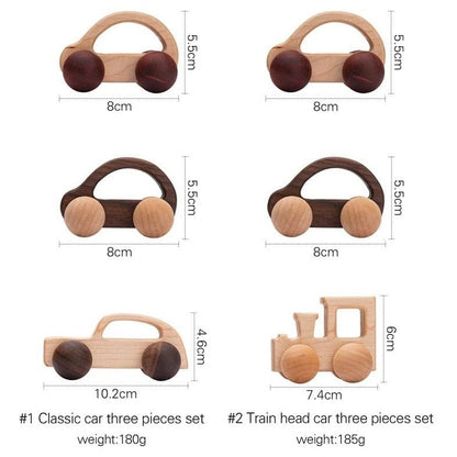 Baby Wooden 3pcs Car Sets - Oliver & Company Montessori Toys