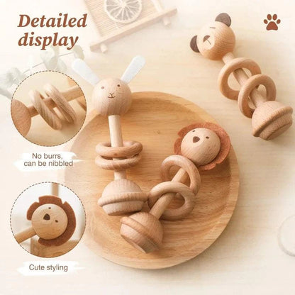 Baby Wooden Character Rattles - Oliver & Company Montessori Toys