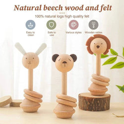 Baby Wooden Character Rattles - Oliver & Company Montessori Toys