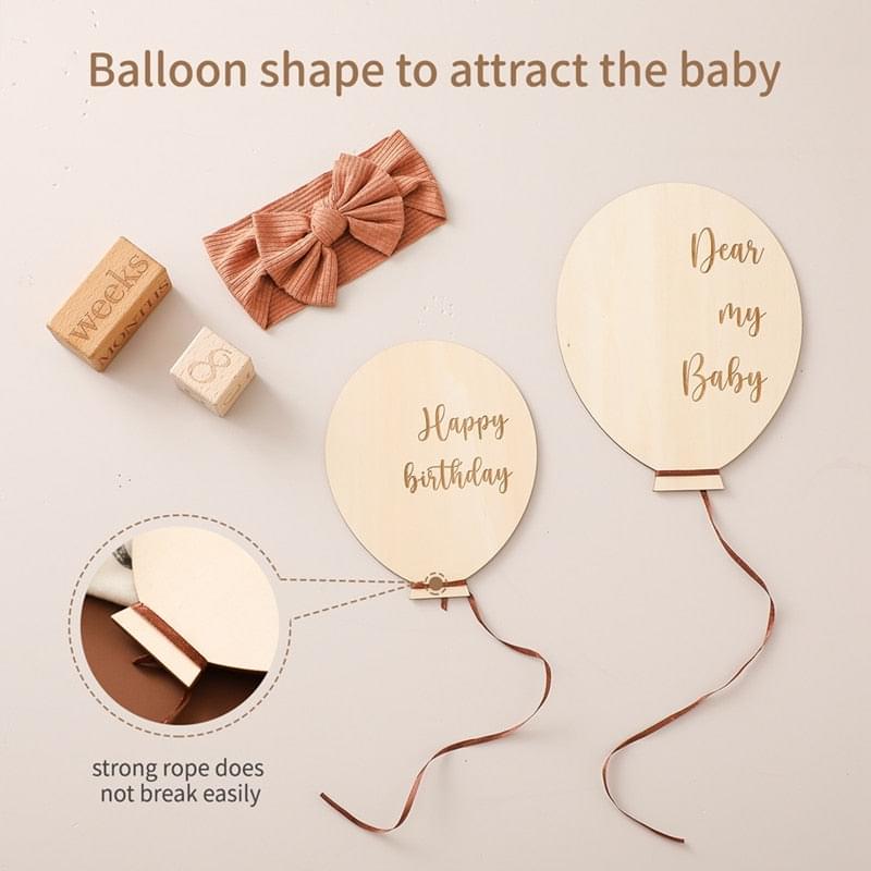 Baby Wooden Monthly Milestone Balloons - Oliver & Company Montessori Toys