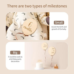 Baby Wooden Monthly Milestone Balloons - Oliver & Company Montessori Toys